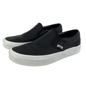 Vans Classic Slip-On Black Canvas Sneakers Shoes Size Women’s 7